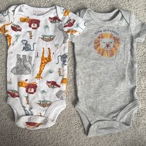 Brand New Gray and Multicolor Animal Print Kids One Pieces